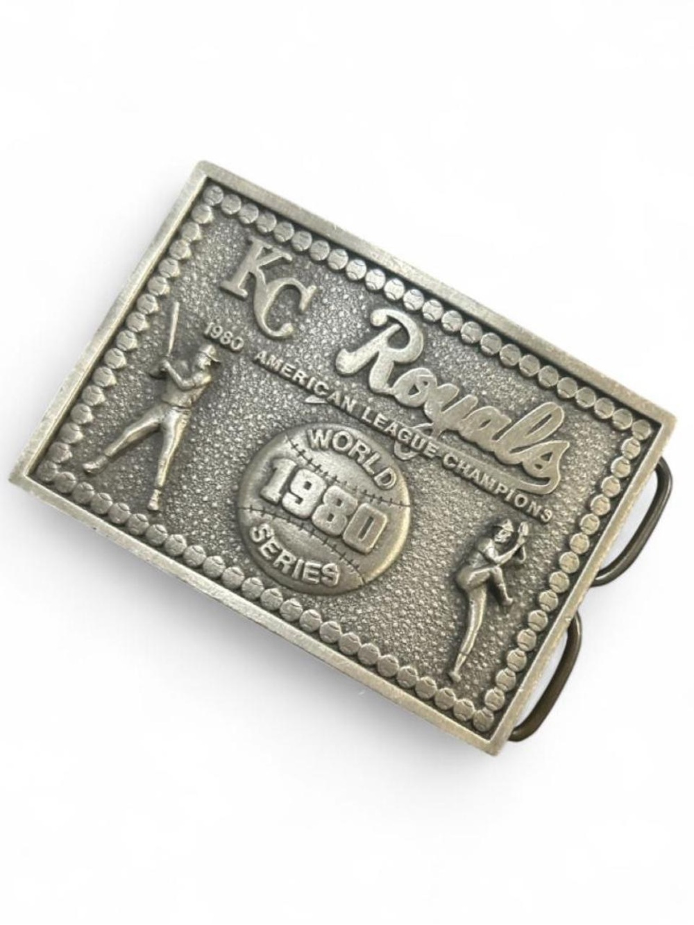 Vintage 1980 KC Royals World Series Belt Buckle American League Champions